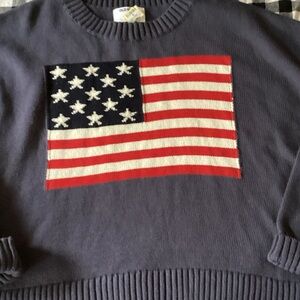 Old Navy women Flag Crewneck Sweater